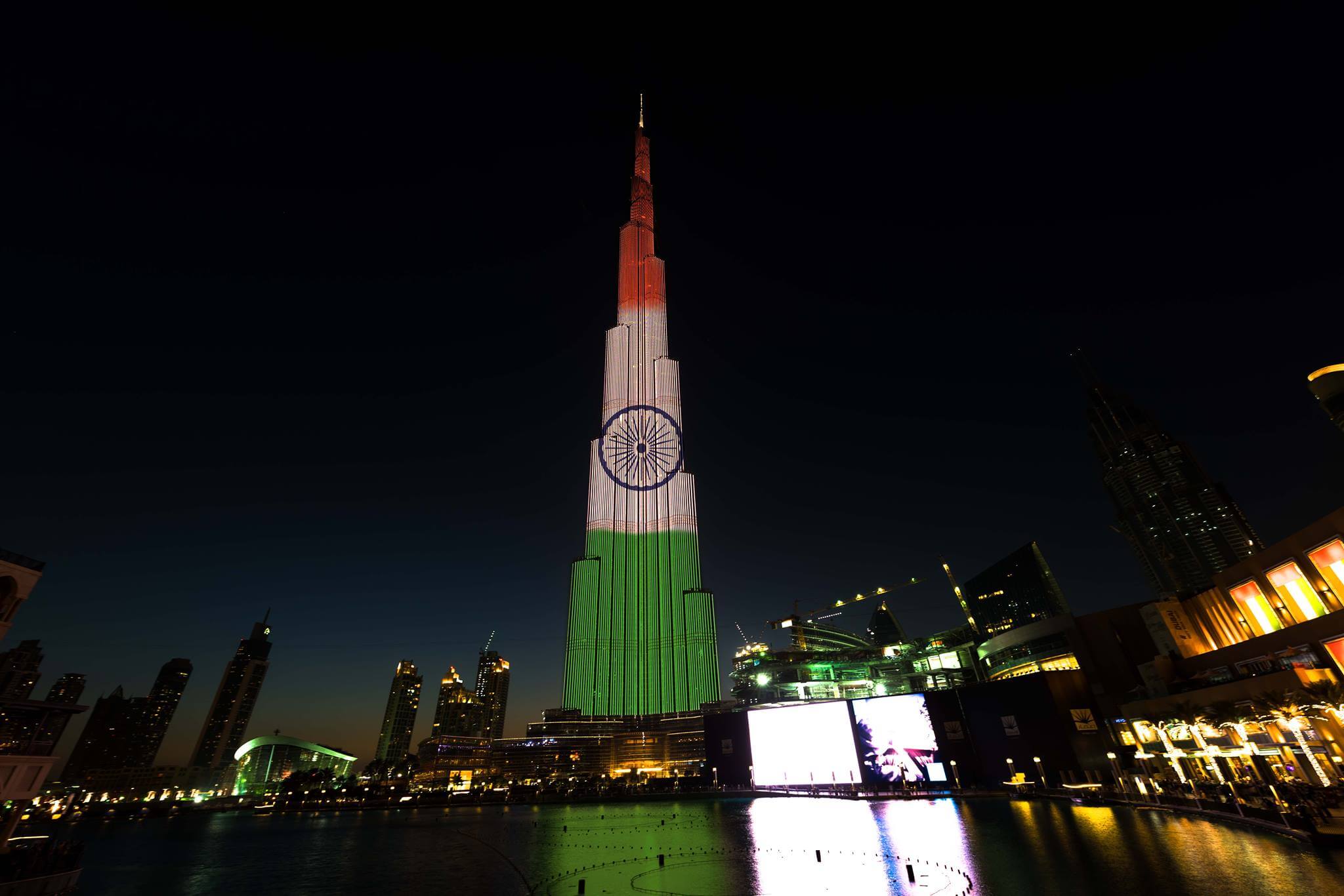 Burj Khalifa turns to Indian Flag