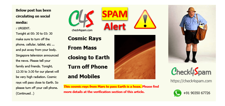 cosmic rays turn off phone mobile