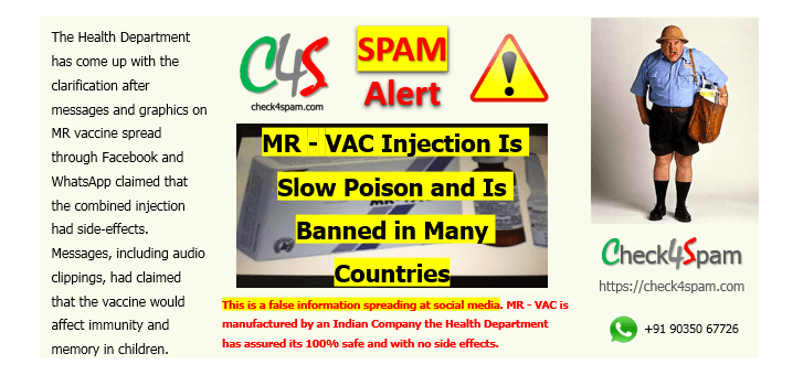 MR-VAC is slow poison hoax