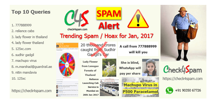 Trending Spam or hoax January 2017