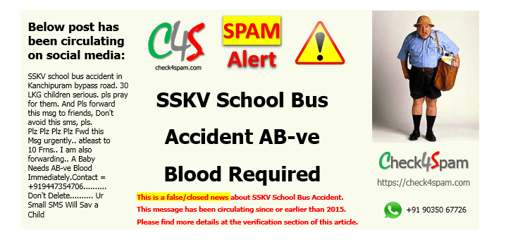SSKV School Bus Accident Closed/Hoax