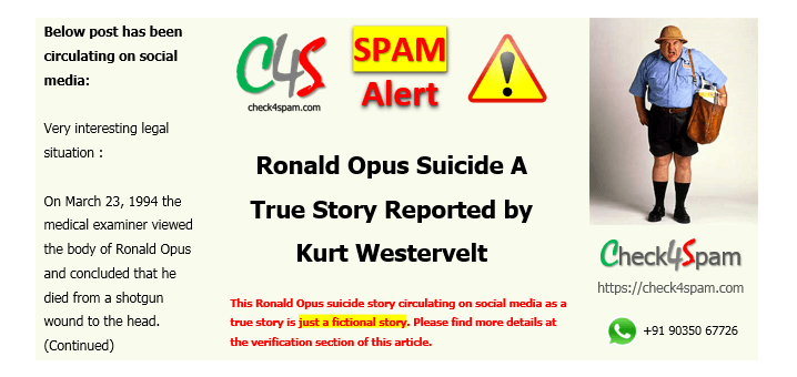 ronald opus suicide hoax