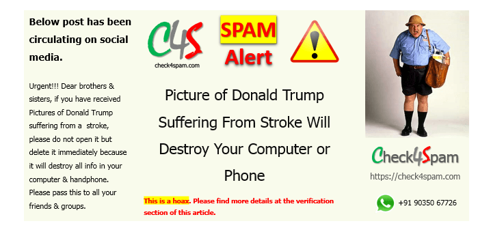 Donald Trump Stroke Destroys Phone hoax