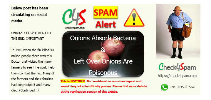 Onions absorb Bacteria hoax