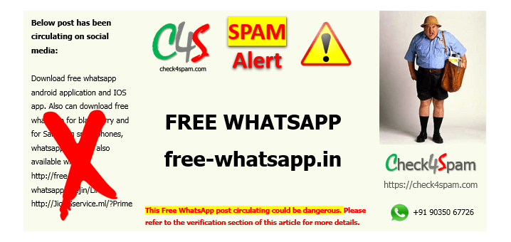 free whatsapp scam