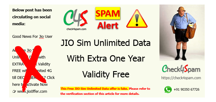 JIO Sim Unlimited Data scam
