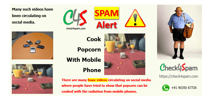 cooking pop corn mobile phone spam