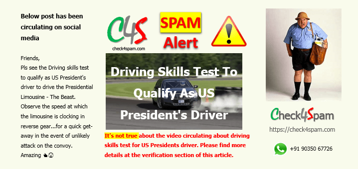 Driving Skills Test Presidents Driver spam