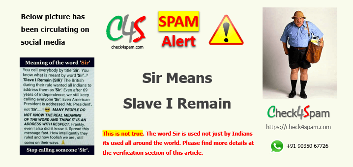 Sir Means Slave I Remain spam