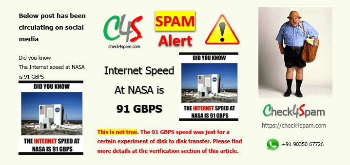 internet speed nasa 91 gbps spam