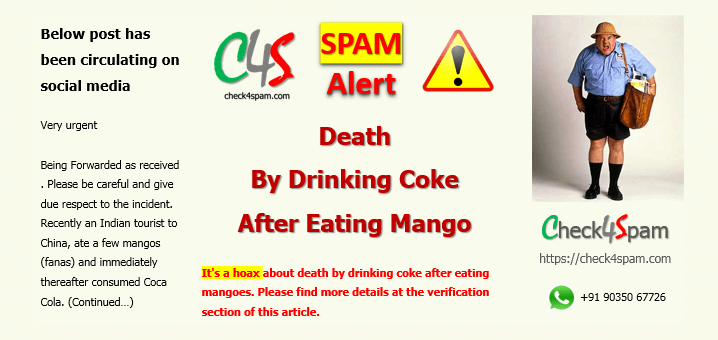 death drinking coke eating mango spam