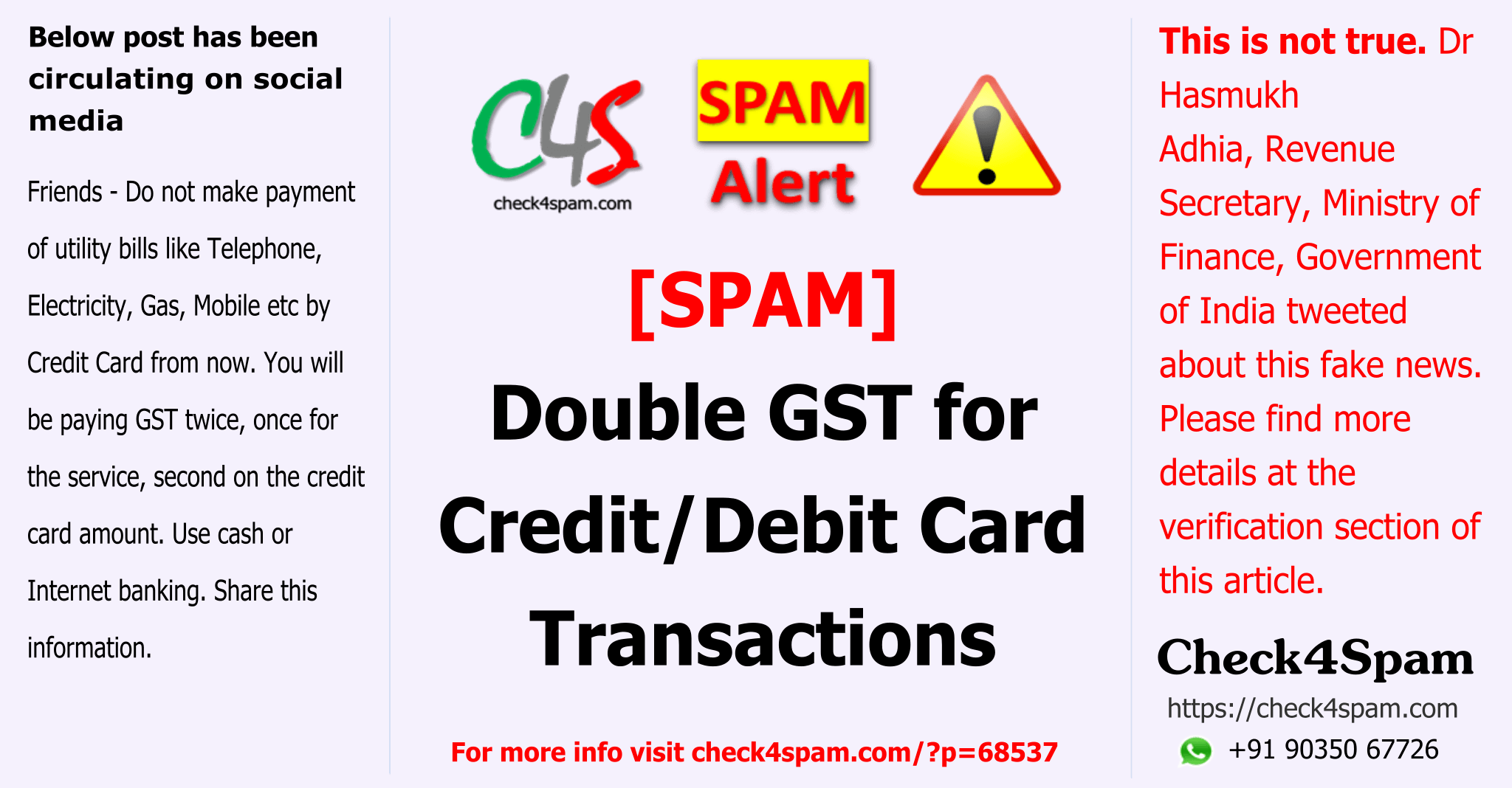 double GST credit debit card transactions - SPAM