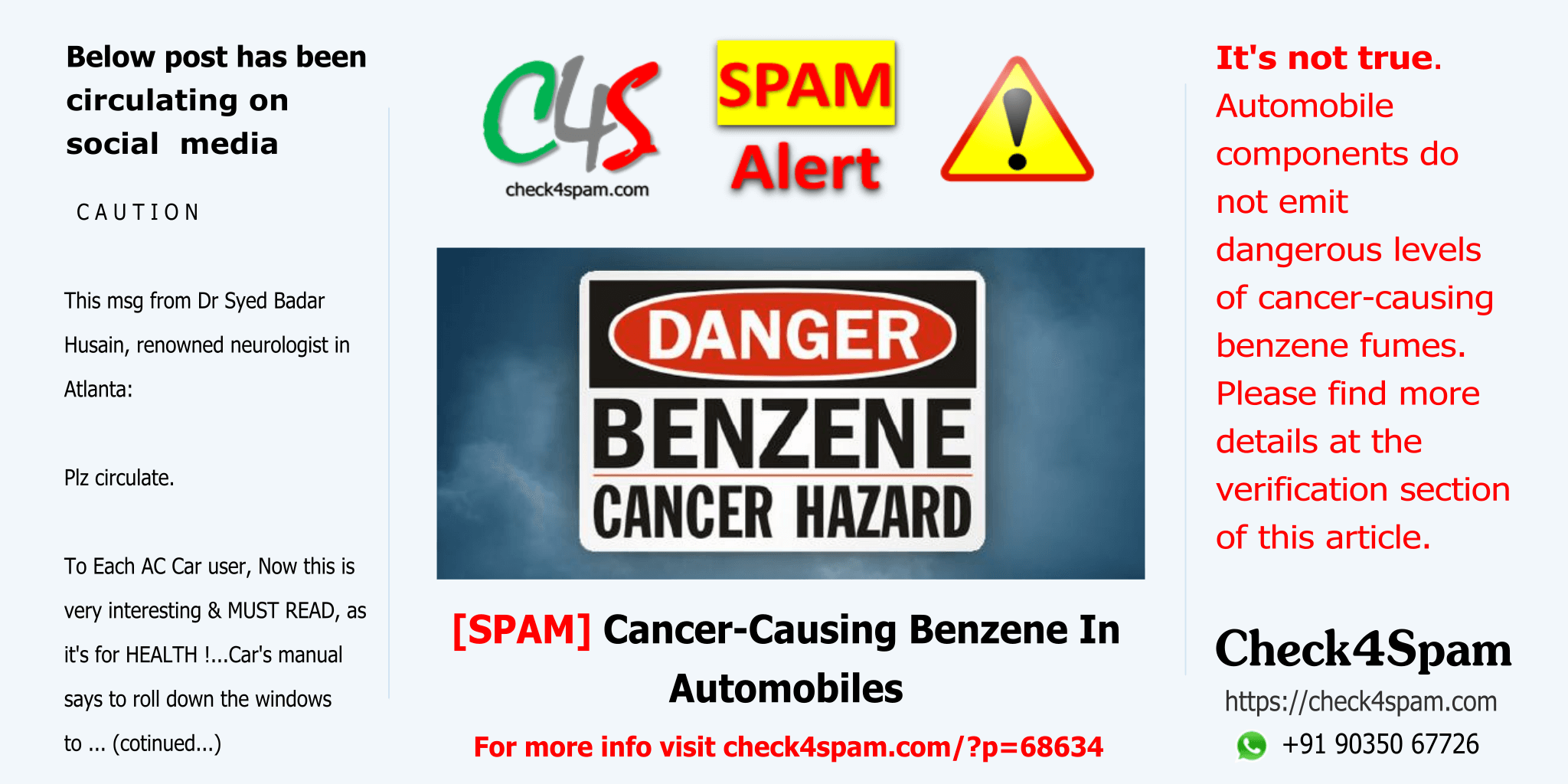 Cancer-Causing Benzene Automobiles - SPAM