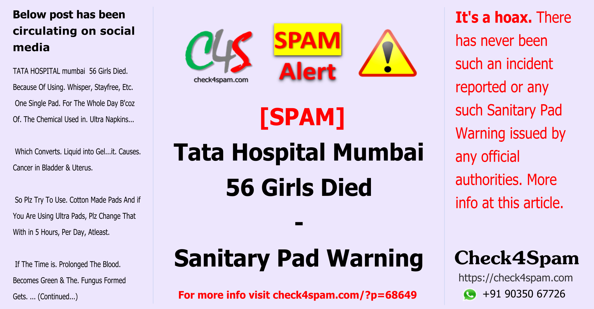 Sanitary Pad Warning - SPAM