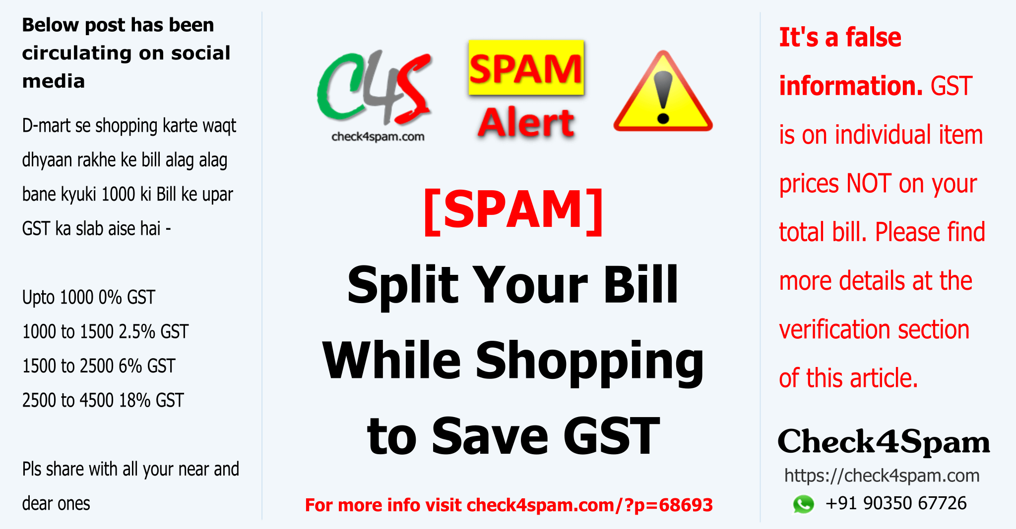 split bill shopping save GST - SPAM