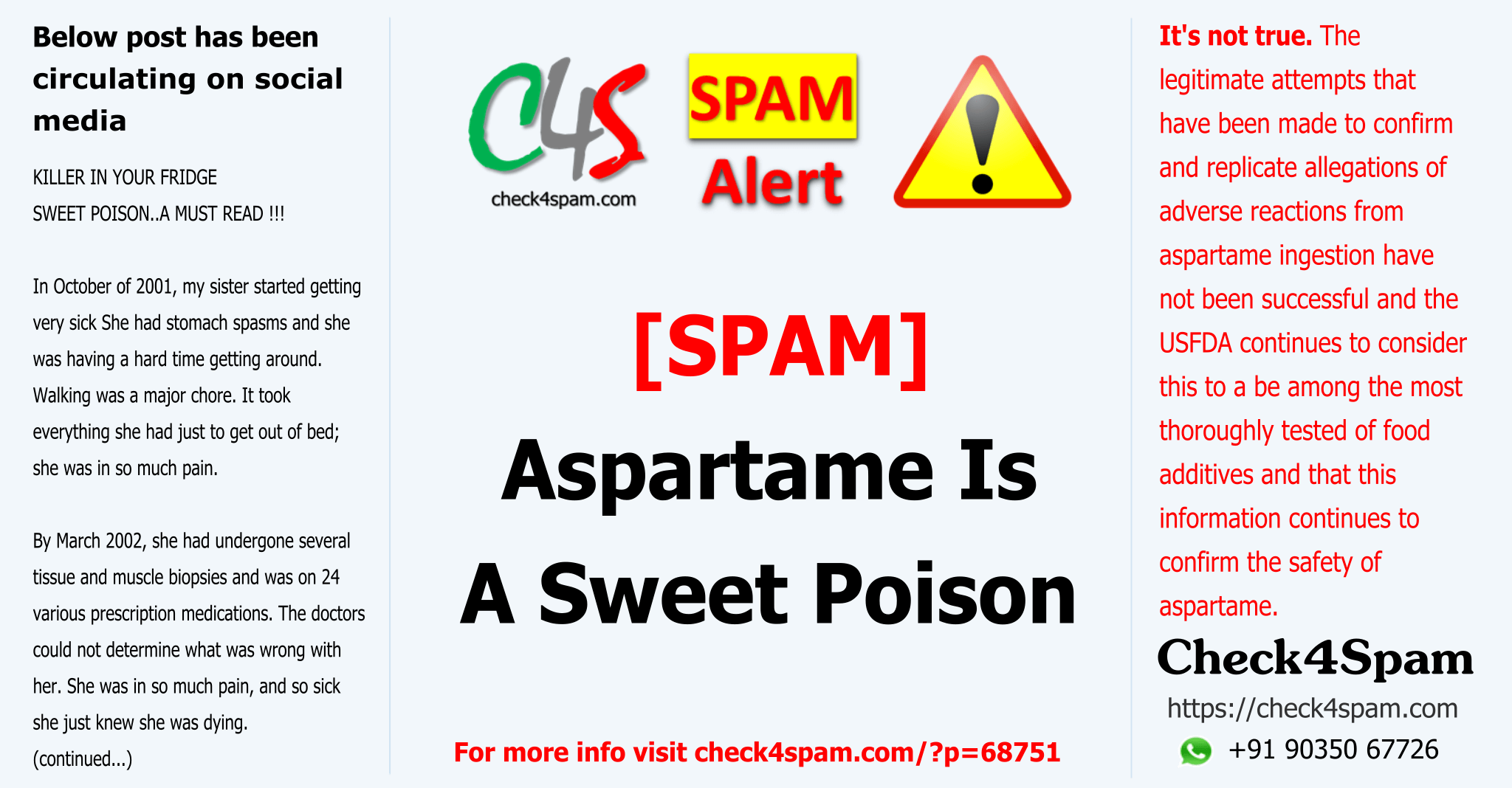 Aspartame Sweet Poison - SPAM