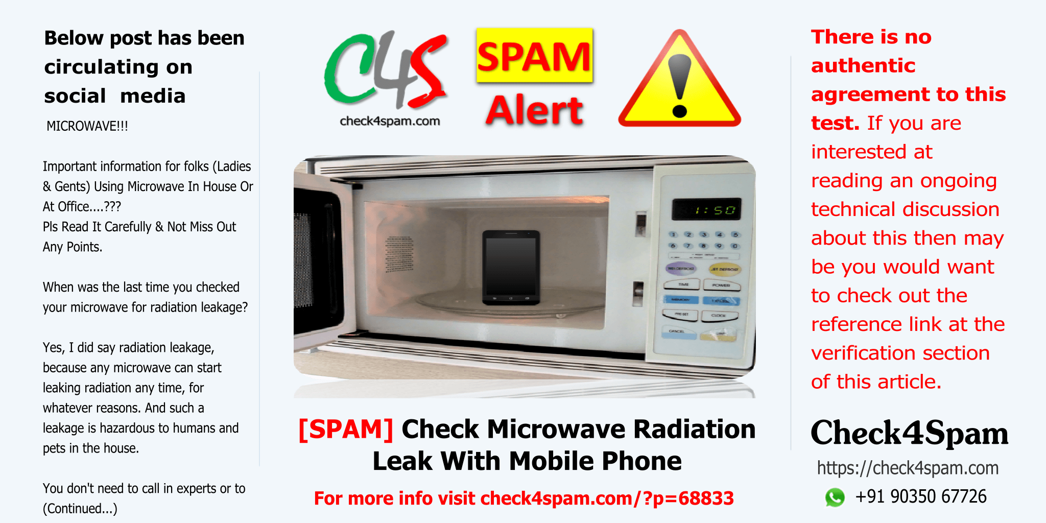 check microwave radiation leak mobile phone - SPAM