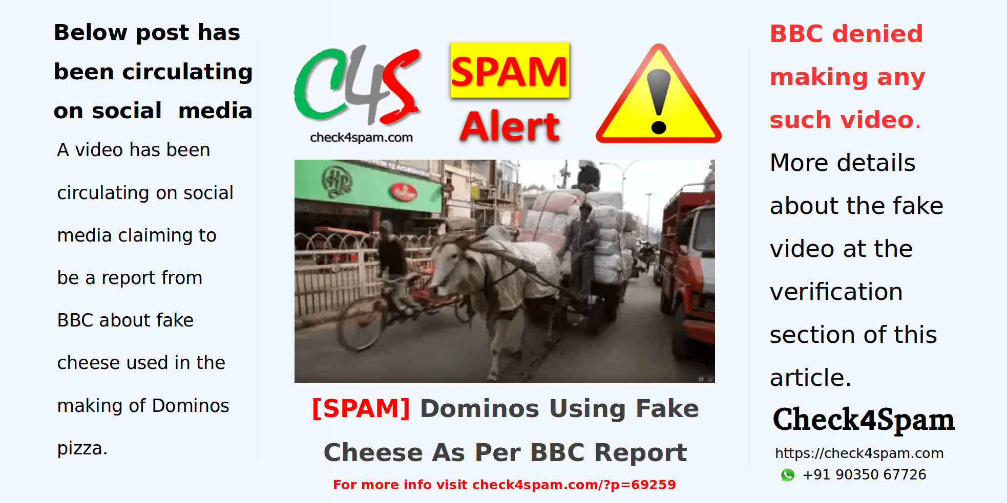 Dominos Fake Cheese BBC Report - SPAM