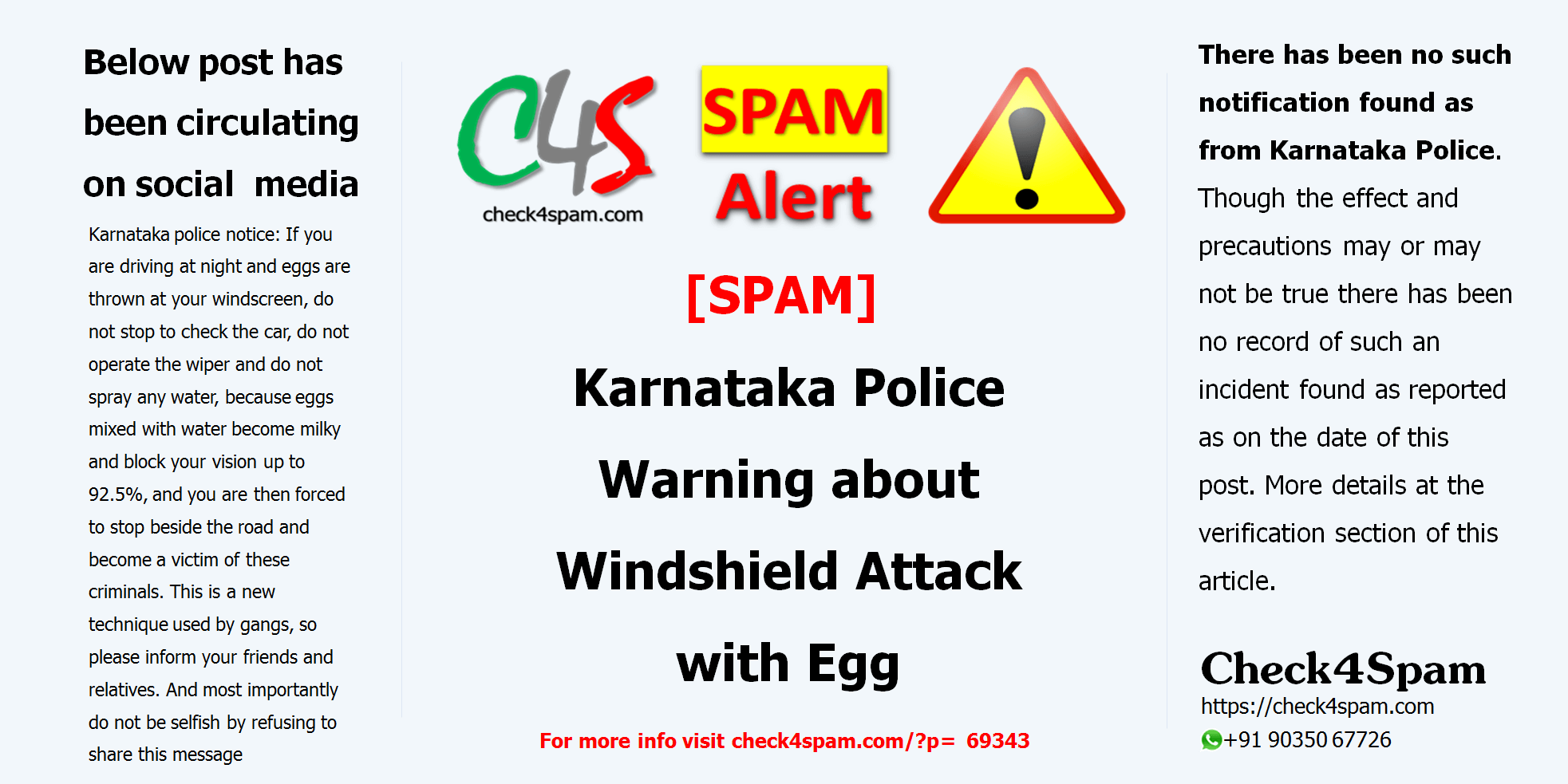 Karnataka Police Warning Windshield Attack Egg