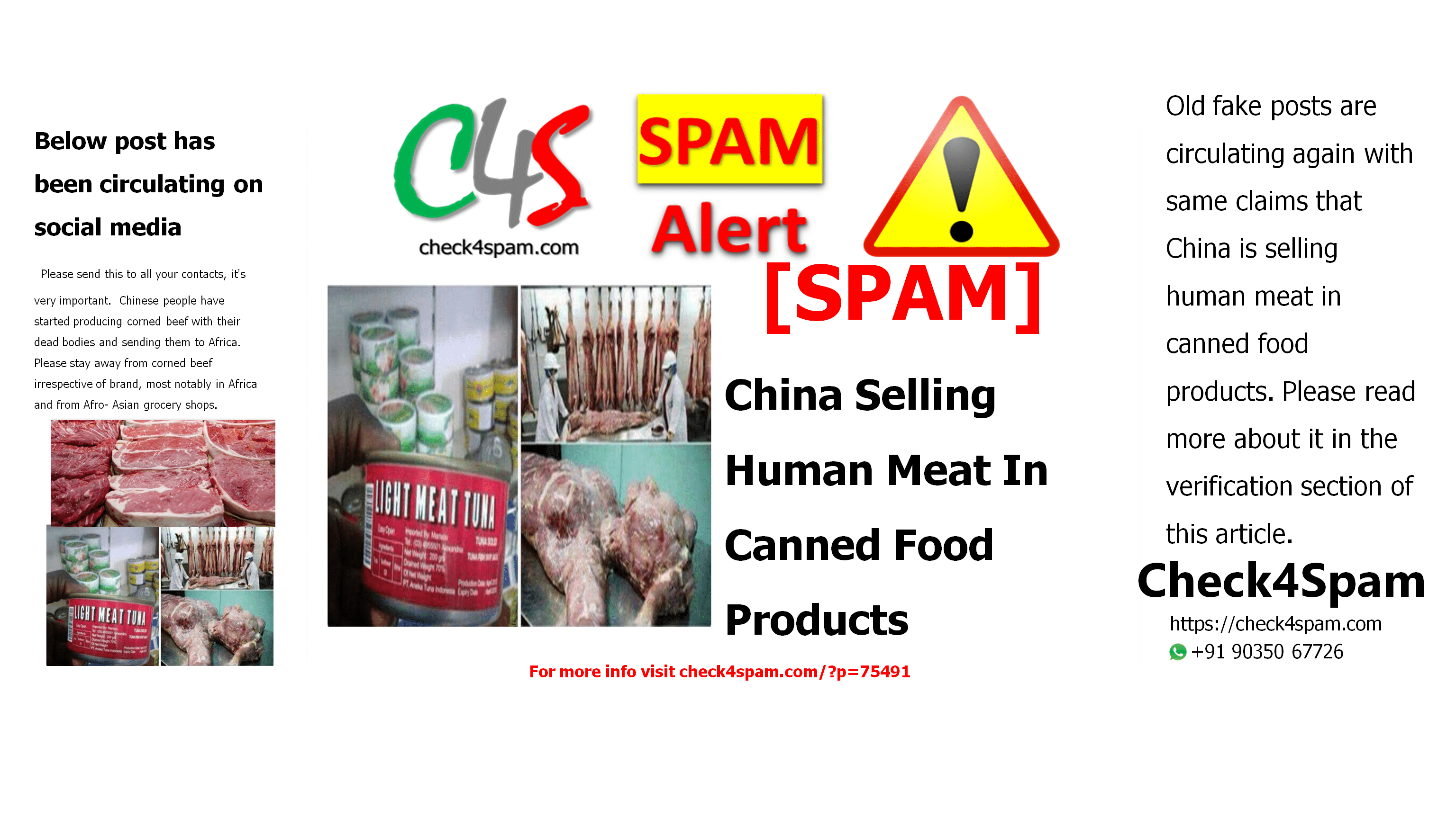 China Selling Human Meat In Canned Food Products