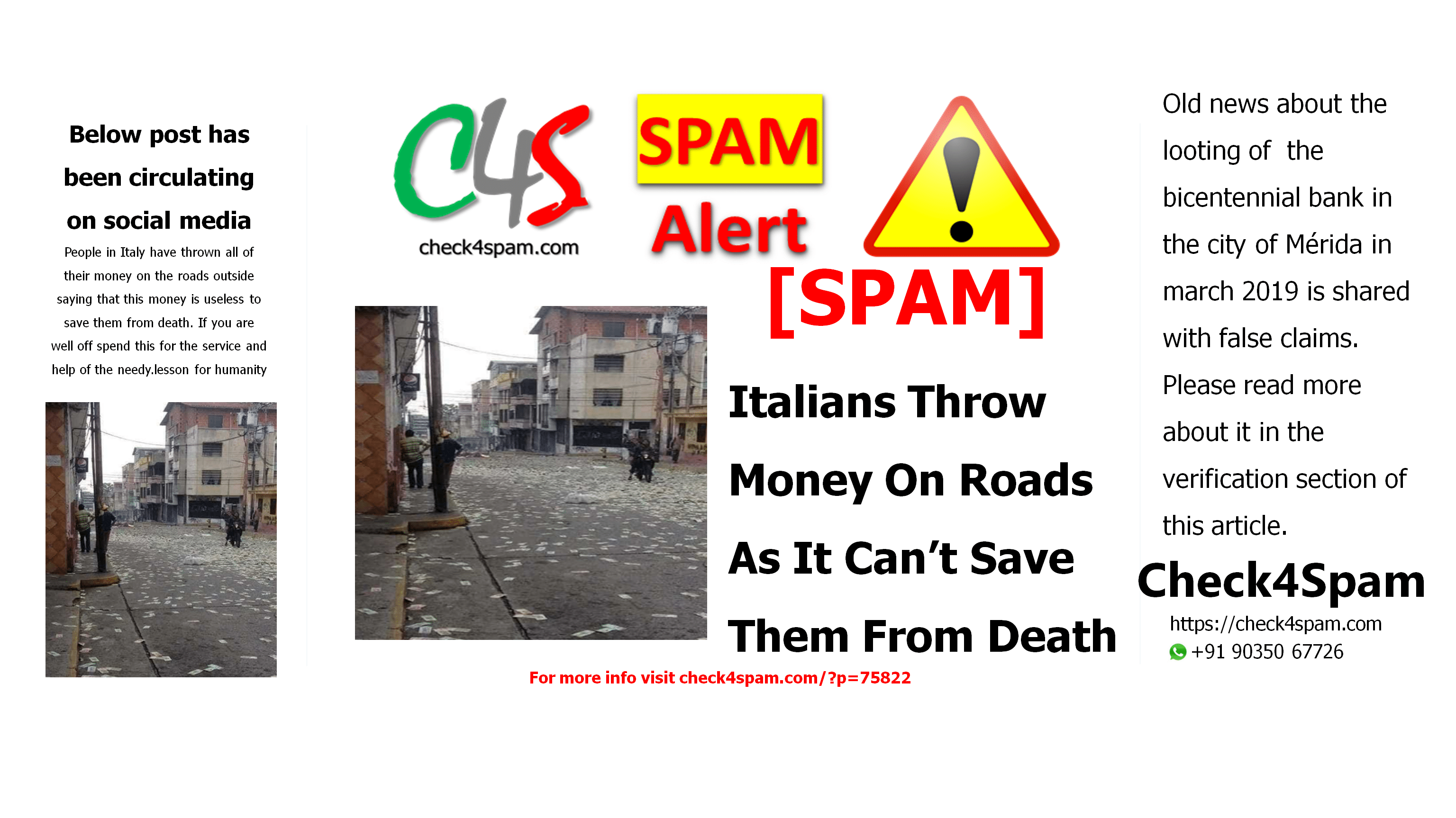 Italians Throw Money On Roads As It Can't Save Them From Death