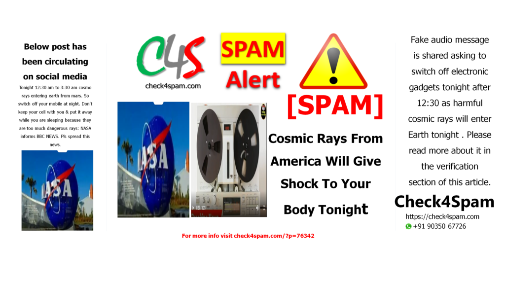 [SPAM] Cosmic Rays From America Will Give Shock To Your Body Tonight