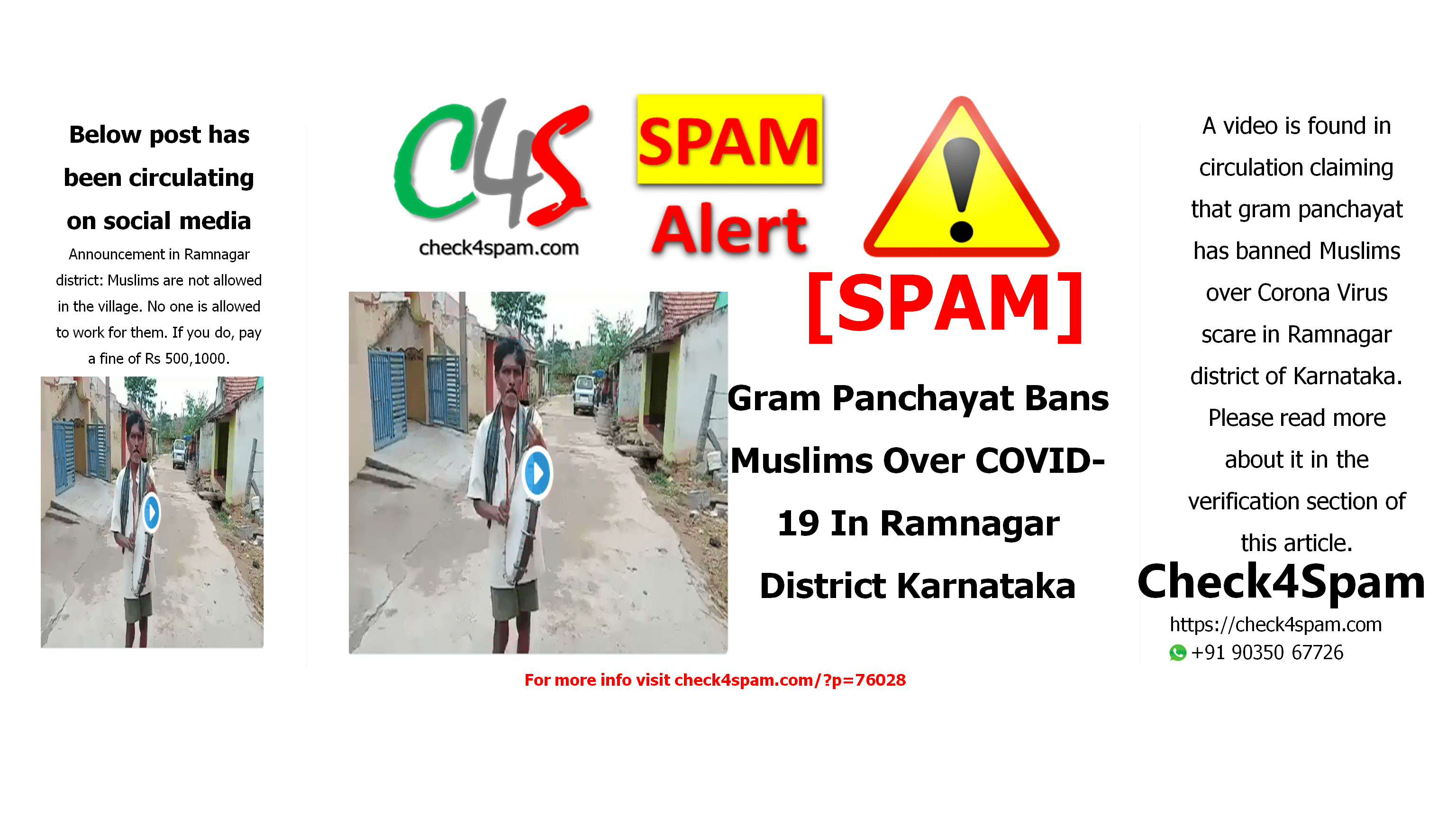 Gram Panchayat Bans Muslims Over COVID-19 In Ramnagar District Karnataka