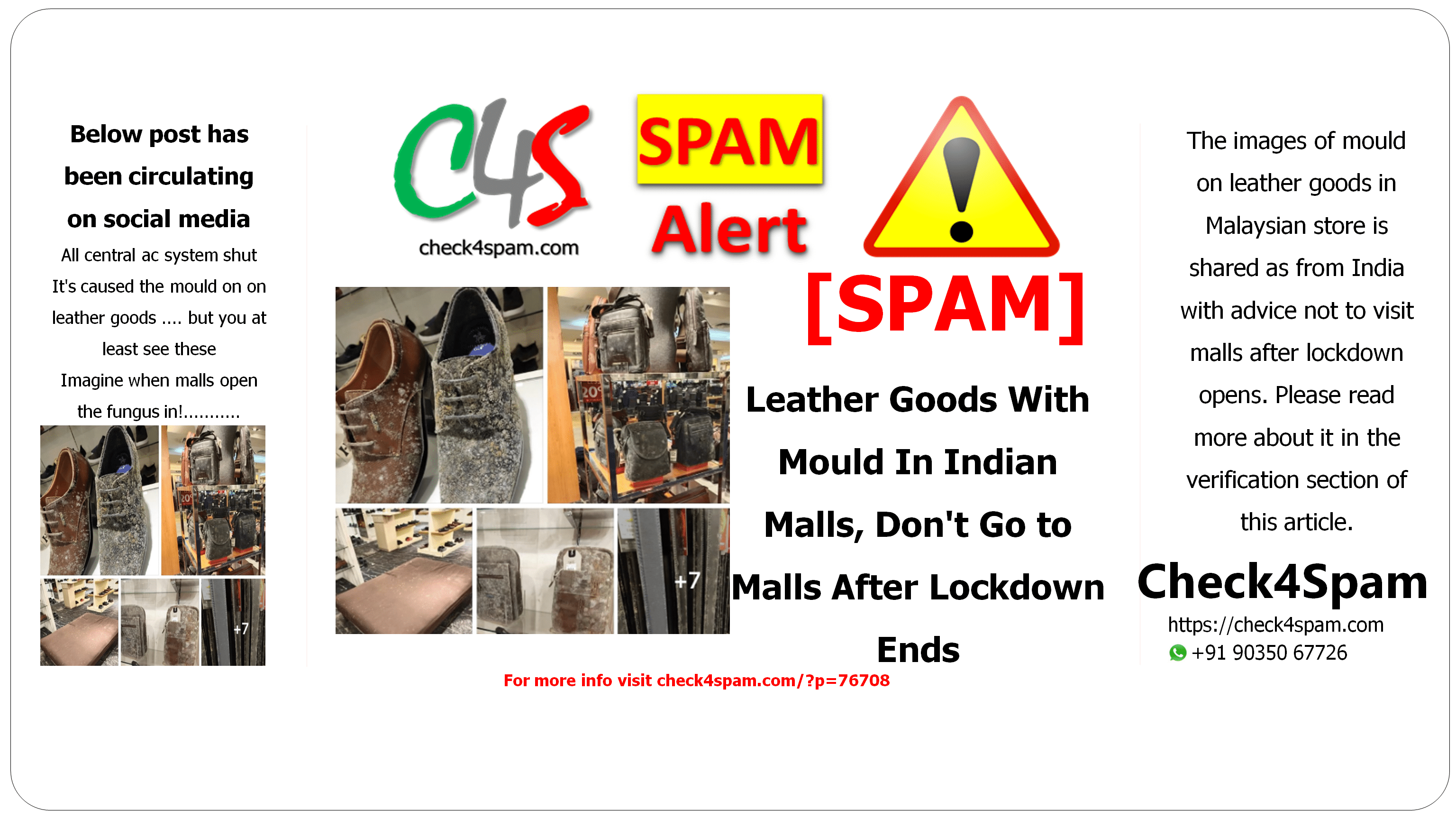 Leather Goods With Mould In Indian Malls, Don't Go to Malls After Lockdown Ends