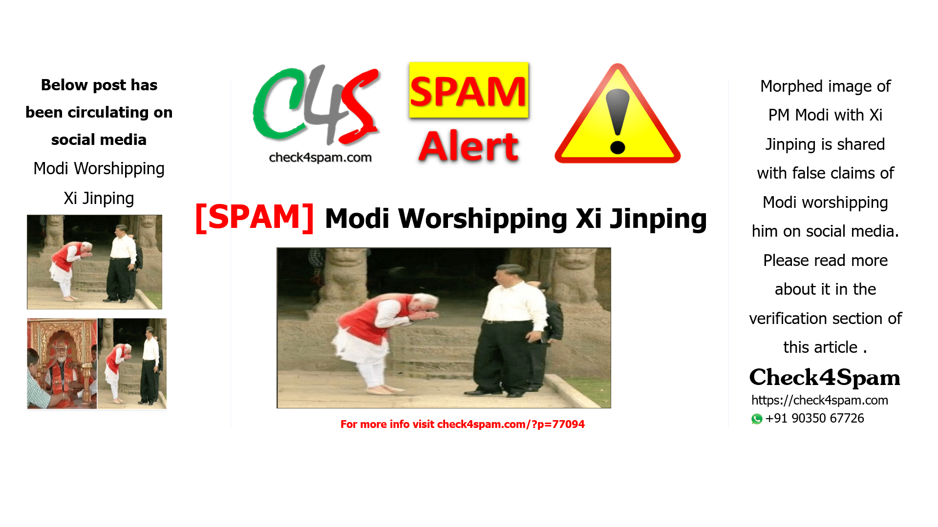 Modi Worshipping Xi Jinping