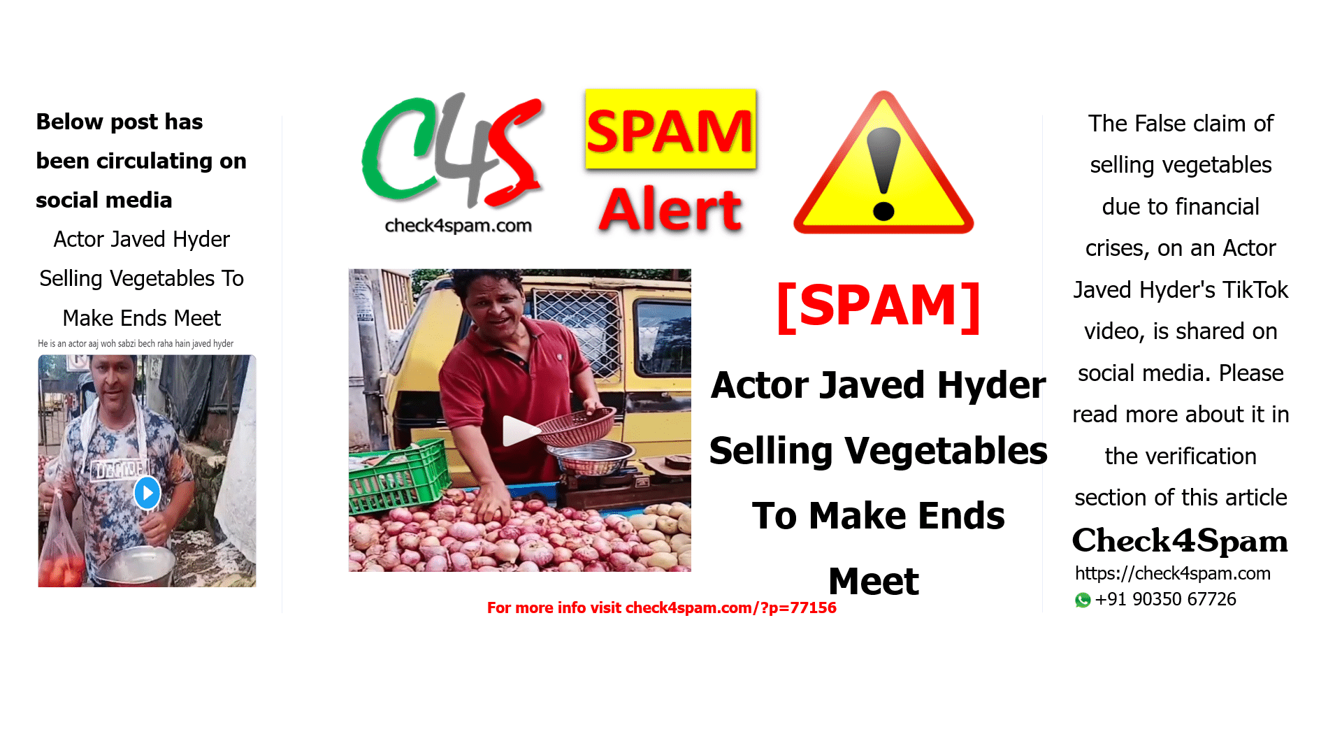 Actor Javed Hyder Selling Vegetables To Make Ends Meet