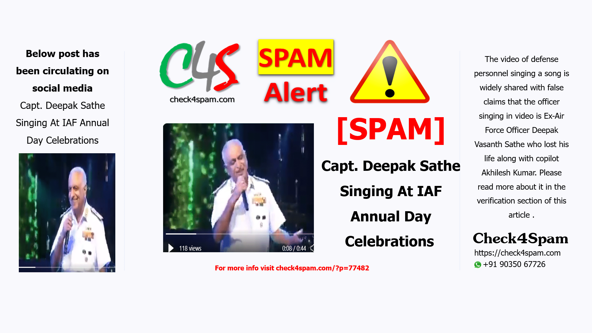 Capt Deepak Sathe Singing At IAF Annual Day Celebrations