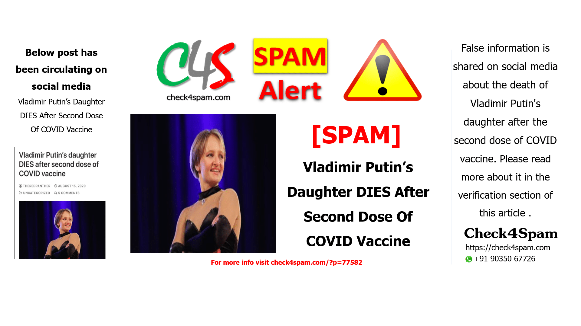 Vladimir Putin’s Daughter DIES After Second Dose Of COVID Vaccine