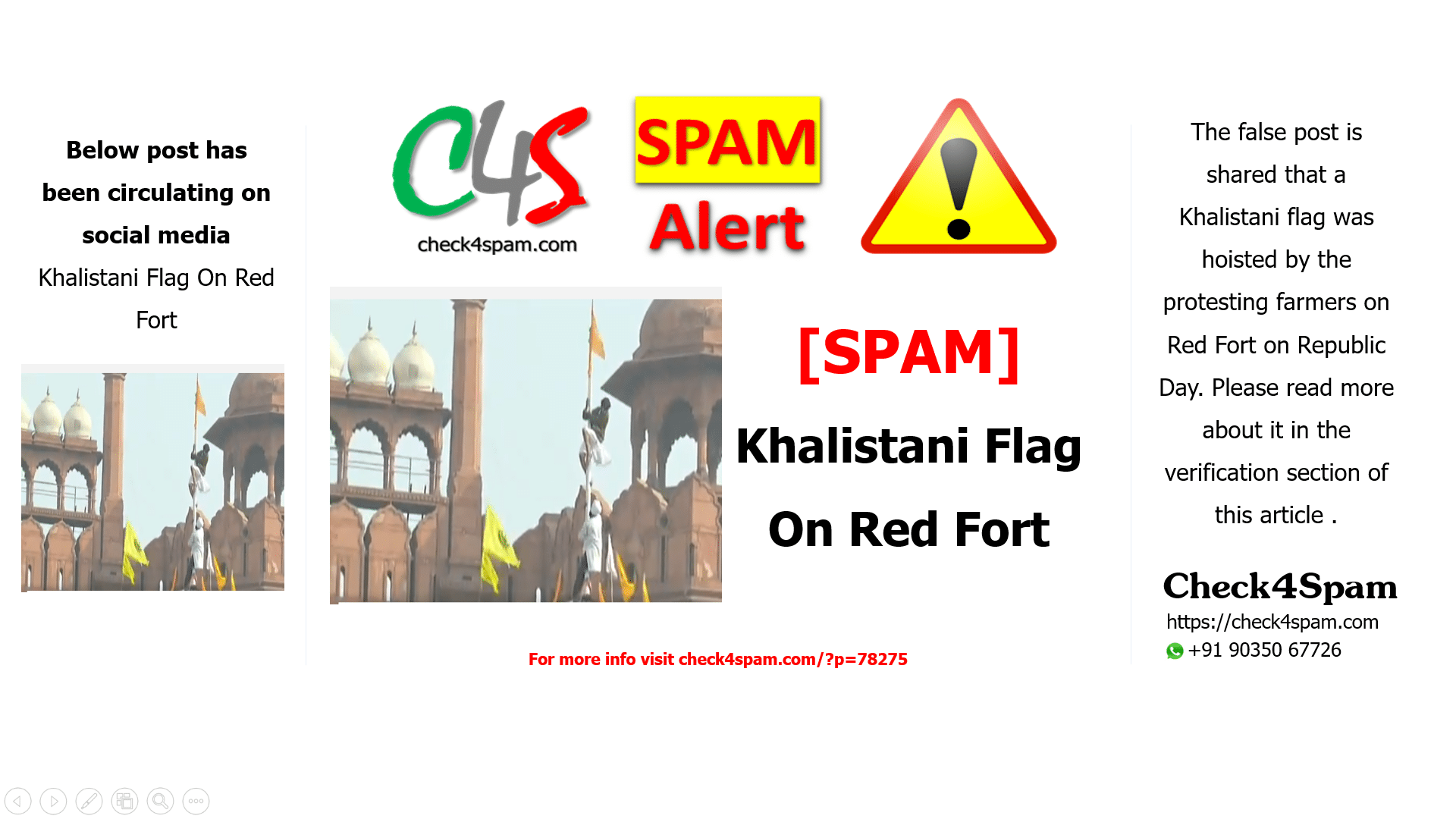 Khalistani Flag On Red Fort