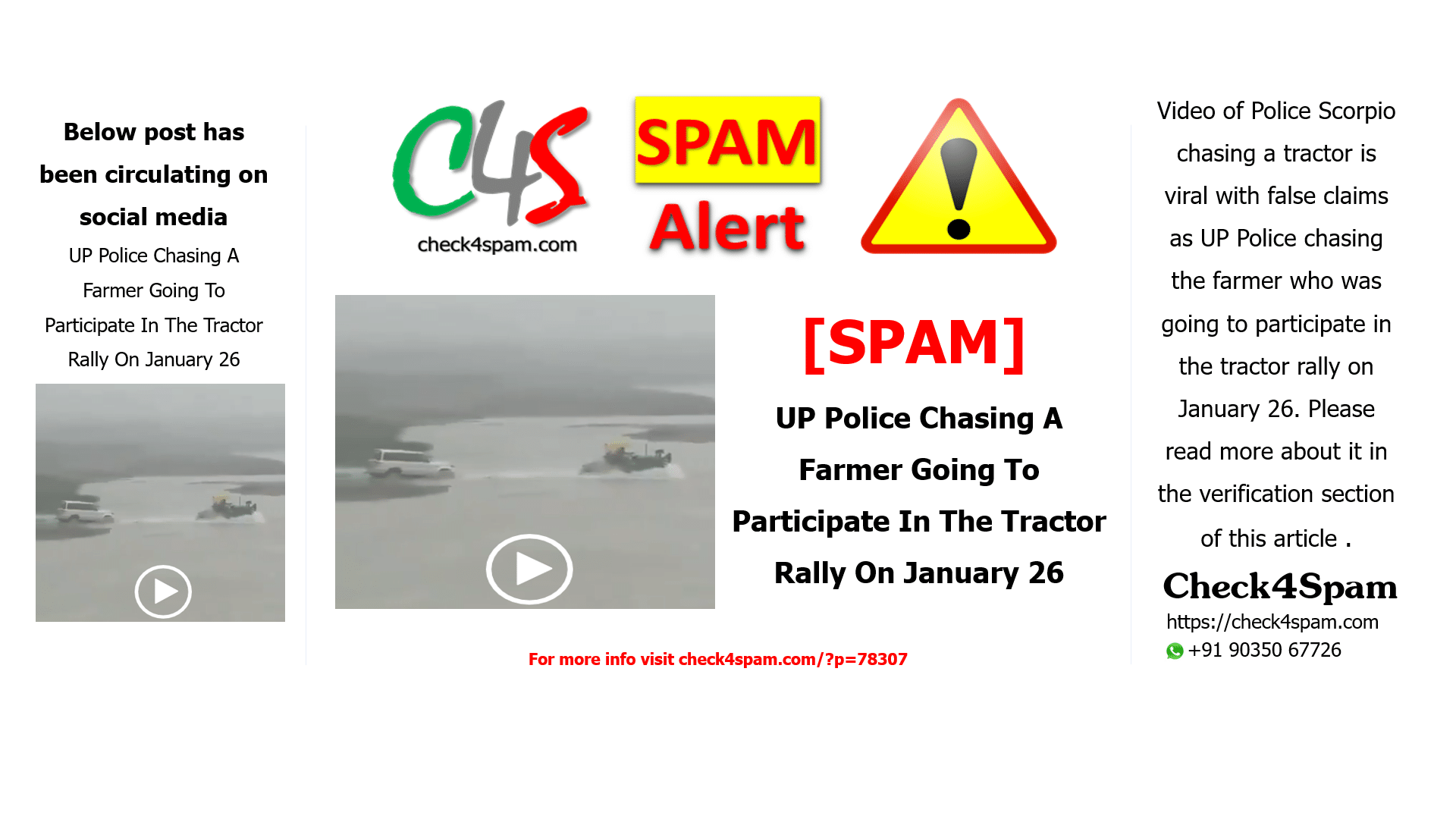 UP Police Chasing A Farmer Going To Participate In The Tractor Rally On January 26