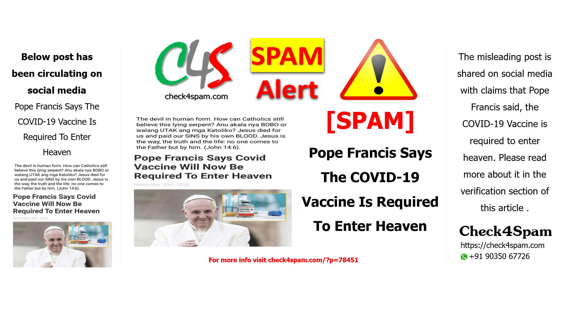 Pope Francis Says The COVID-19 Vaccine Is Required To Enter Heaven