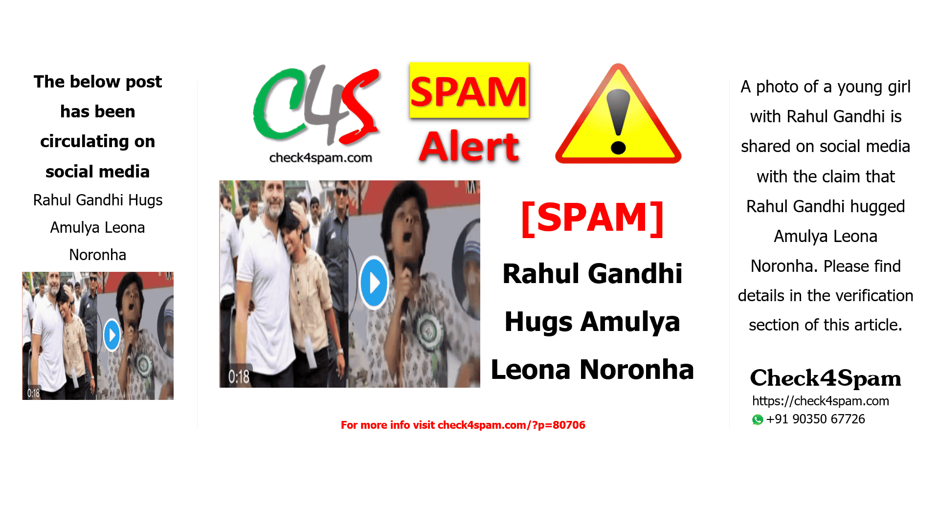 Rahul Gandhi Hugs Amulya Leona Noronha