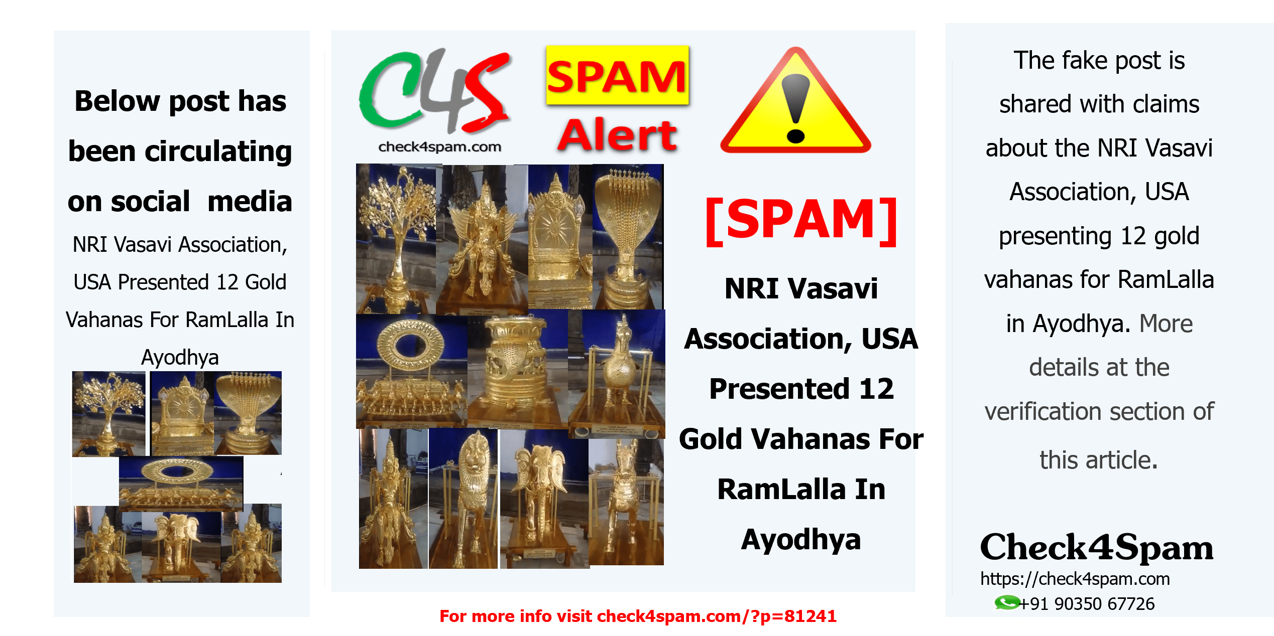 NRI Vasavi Association, USA Presented 12 Gold Vahanas For RamLalla In Ayodhya